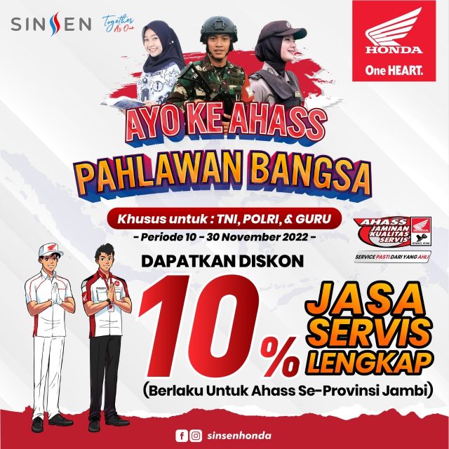 Poster sinsen peringati hari pahlawan dengan program spesial. Foto: Ist